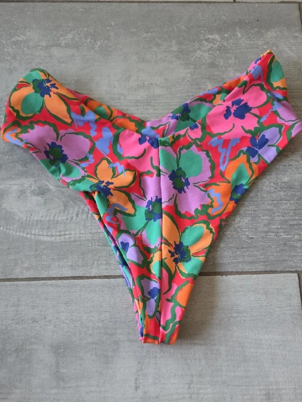 NWOT Skatie "Melly" Floral Swimsuit Bottoms Pink, Orange, Blue, Lilac & Green - Picture 3 of 9